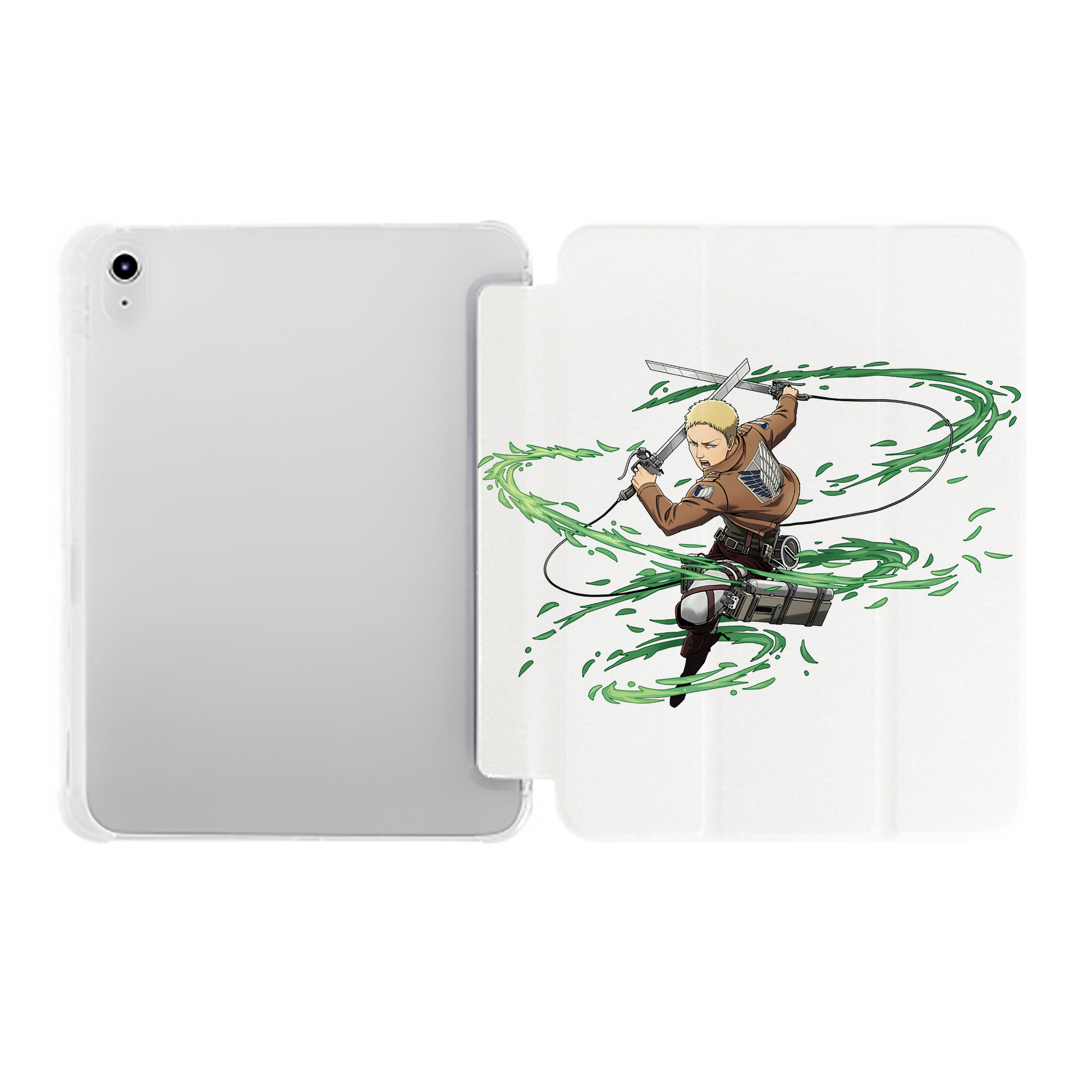 （画像用） 進撃の巨人 ライナー・ブラウン Attack on Titan Reiner Braun IPad ケース ペン収納付き 三つ折りスタンド PUレザー×シリコン 対応機種9.5/10.5/10.9インチ